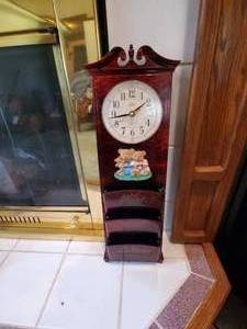 lot 3597 image: Hanging wall organizer wclock