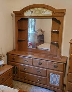 lot 3690 image: Dresser wmirror 77 H X 60 W X 16 D