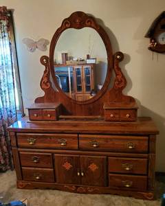 lot 3716 image: Dresser wmirror 80 H X 64 W X 17 D