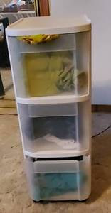 lot 3718 image: 3 drawer plastic storage organizer wcontents