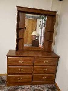 lot 3740 image: Dresser wmirror 71 H X 48 W X 17 D