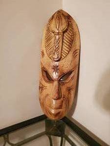 lot 3754 image: Wooden tiki mask