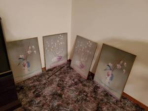 lot 3760 image: Floral wall art