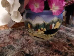 lot 3768 image: Very Nice Large decorative vases wfaux flowers