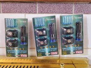 lot 3780 image: 3 new ROKprecision LED flashlight and head combos