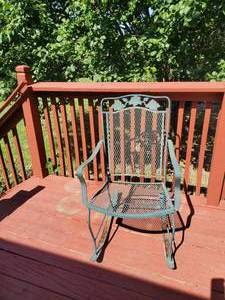 lot 3795 image: Metal rocking chair