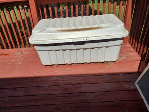lot 3796 image: Coleman storage tote wcontents 24 H X 55  W X 28 D