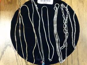 lot 37376 image: Silver-tone & Gold-color Chain Necklaces - wide variety of vintage & modern styles