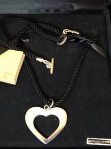 lot 37198 image: Hand Crafted 22 Gram Sterling Heart Pendant  Necklace