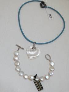 lot 37252 image: Honora Freshwater Pearl Bracelet and  Mother of Pearl Necklace