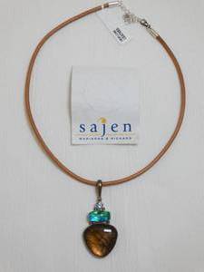 lot 37285 image: Sajen Stone Pendant  leather Necklace