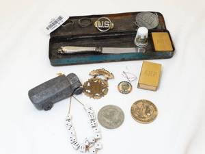 lot 37286 image: Lot of Small Desktop Collectibles  Zippo  Tokens  Etc