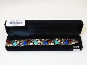 lot 37306 image: Ornate Sterling and Stone Bracelet