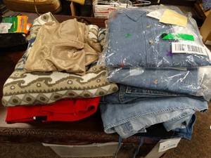 lot 37408 image: Plus Size Clothing Lot - Jean Shorts - Many New Jumper Dresses & Denim Shirts