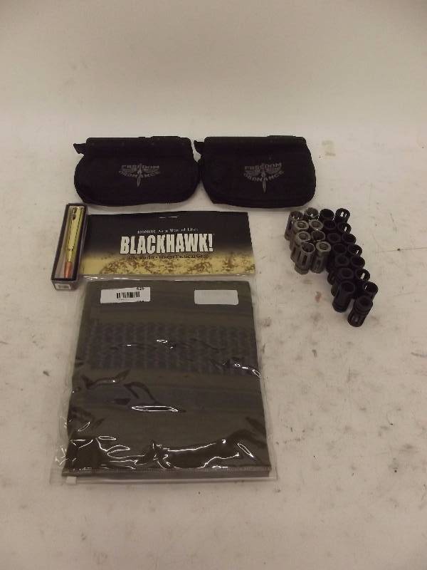 lot 626 image: 23qty AR15 Flash Hiders 2 qty FM-9 150 round ammo bag