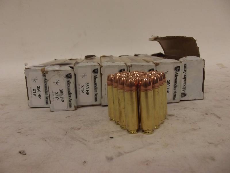 lot 624 image: 160 rounds Alexander Arms 50 Beowulf 350gr  XTP JHP 20 per box