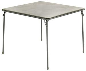 lot 12464 image: XL Series Square Folding Card Table (38) - Easy-to-Use Collapsible Legs for Portability and Storage - Vinyl Upholstery for Convenient Cleaning - Steel Construction, Wheelchair Accessible (Grey)