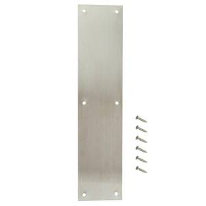lot 12544 image: Everbilt 3-12 in. x 15 in. Stainless Steel Push Plate 10.00