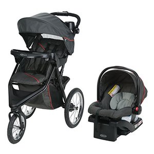 lot 12671 image: Graco Trax Jogger Travel System  Includes Trax Jogging Stroller and SnugRide 30 Infant Car Seat, Evanston
