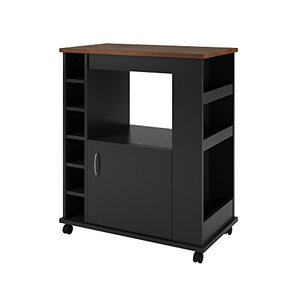 lot 12689 image: Ameriwood Home Williams Kitchen Cart, Black