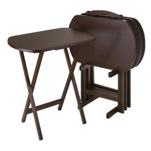 lot 12693 image: Winsome Wood TV Tray Set