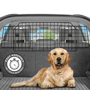 lot 12708 image: Pawple Dog Car Barrier for SUVs, Cars & Vehicles, Trucks, Adjustable Large Pet Barrier, Heavy-Duty Wire Mesh- Universal Fit Vehicles Divider