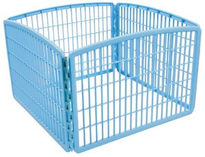 lot 12709 image: IRIS USA 24 Exercise 4-Panel Pet Playpen without Door, Blue CI-604