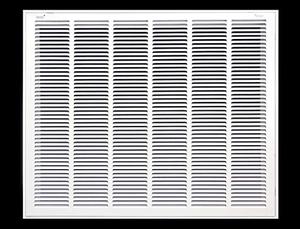 lot 12716 image: 30 X 24 Steel Return Air Filter Grille for 1 Filter - Easy Plastic Tabs for Removable FaceDoor - HVAC Duct Cover - Flat Stamped Face -White Outer Dimensions 31.75w X 25.75h