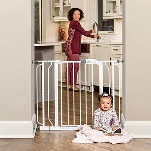 lot 12723 image: Regalo Easy Step Extra Wide Baby Gate, Includes 4-Inch and 4-Inch Extension Kits, 4 Pack of Pressure Mounts Kit and 4 Pack of Wall Mount Kit