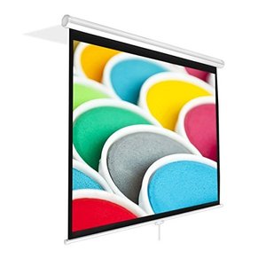 lot 12737 image: Pyle PRJSM7206 Universal 72-Inch Roll-Down Pull-Down Manual Projection Screen (42.5 x 56.6) Matte White