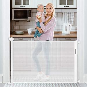 lot 12744 image: Retractable Baby Gate 54�� Tough Durable Mesh Outdoor Retractable Gate Indoor Safety Mesh Baby Gates, Pet Dog Gate