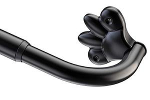 lot 12763 image: BRIOFOX Room Darkening Curtain Rod with Cat Paw Shape Brackets,34 Diameter Wrap Around curtain rod for window 48-84