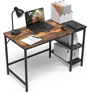 lot 12772 image: HOMIDEC Computer Desk, 47 Home Office Desk with Storage Shelves, Writing Desk for Student and woker, Writing Study, Industry Modern Table for Bedroom, Home, Office