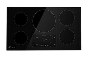 lot 12779 image: Empava 36�� Electric Stove Induction Cooktop with 5 Power Boost Burners Smooth Surface Vitro Ceramic Glass in Black, 36 Inch