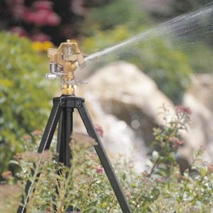 lot 12802 image: Orbit 58308N Telescoping Tripod Metal Sprinkler