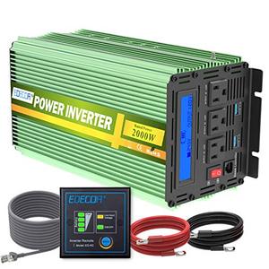 lot 12803 image: Edecoa 2000W 24V Power Inverter DC 24V to 110V AC Power Converter LCD and Remote Controller 4.2A Dual USB Ports