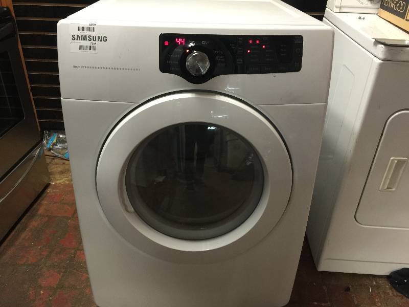 lot 8079 image: Samsung DV210AEW 7.3 Cu. Ft. White Stackable Electric Dryer