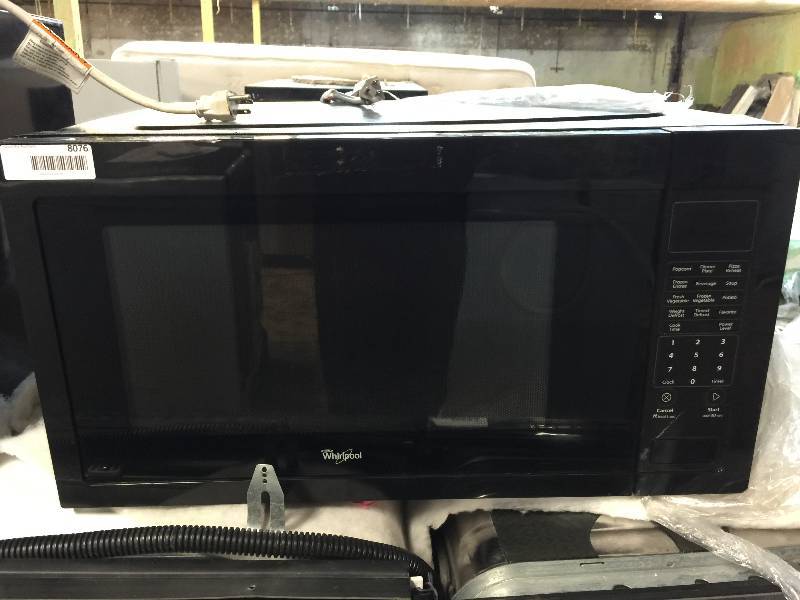 lot 8076 image: Whirlpool Black Countertop Microwave - WMC50522AB