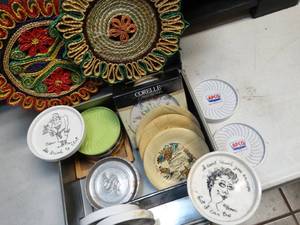 lot 37028 image: Variety of Old Cup Coasters & Pot Trivets