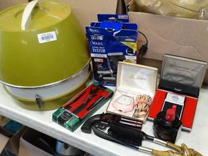lot 37052 image: 3 Razors  Avon Aftershave  Domed Hair Dryer and Misc