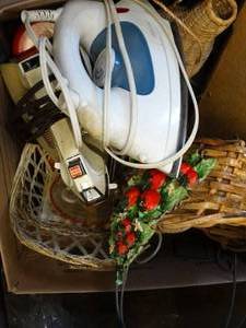 lot 37053 image: 2 Irons  Baskets  Home Decor