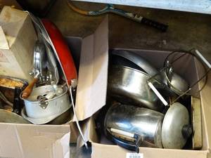 lot 37054 image: 2 Boxes of Pots and Pans  Cookware Lot