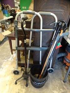 lot 37068 image: Lot of Canes and a Walker