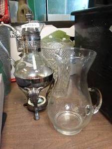 lot 37075 image: Press Glass Vase  Pitcher  Pot