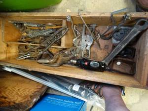 lot 37086 image: Crate full of Vintage Tools  Some Automotive