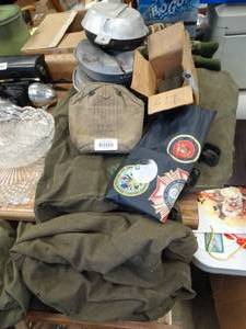 lot 37117 image: 1940s50s Military Mess Kits  Jacket  Bag  Misc