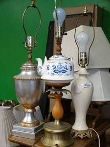 lot 37177 image: Lot of Neat Lamps - Various Ages & Styles  - Plus Shades