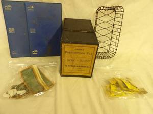 lot 1440 image: Antique Prescription File Box and More