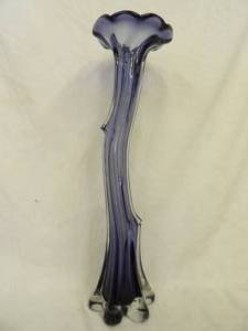 lot 1451 image: Tall Cool Purple Blown Glass Vase