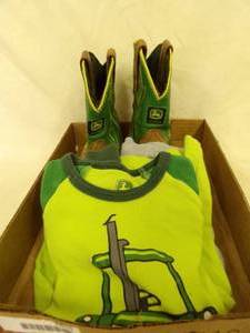 lot 1455 image: Kid John Deere Boots Size 7, Shirts